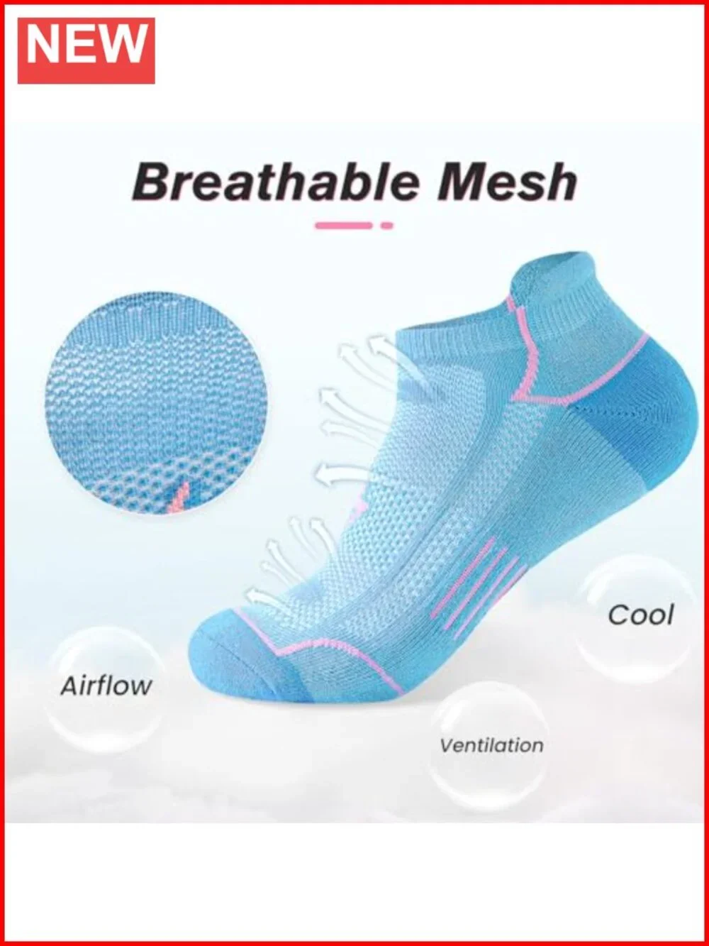 Cotton Cushioned Athletic Running Socks - Low Cut Ankle Socks for Women (6